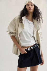 Free People Women's Riverfront Vegan Mini Skirt in Black