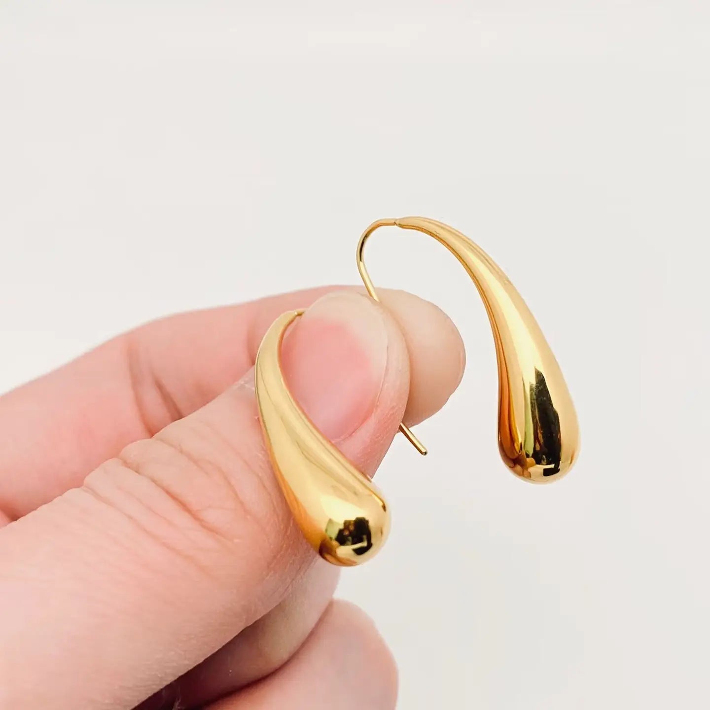 Water Droplet Earrings in Gold