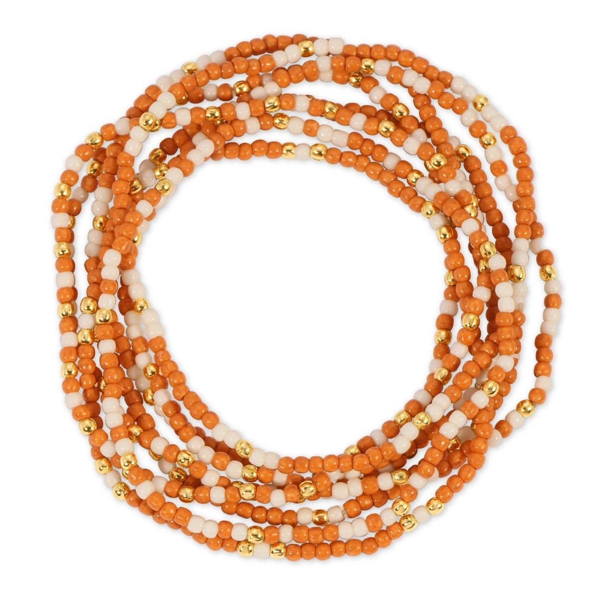 Splendid Iris Women's Stretch Seed Bead Game Day Bracelets in Orange