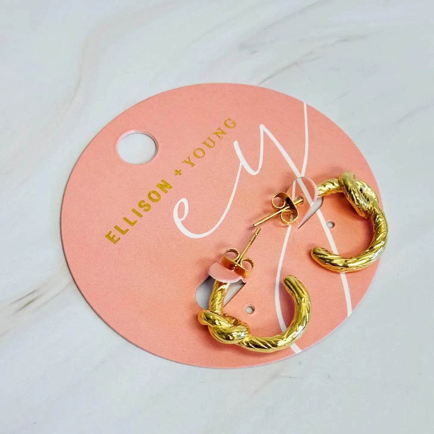 Ellison + Young: Textured and Knotted Hoop Earrings