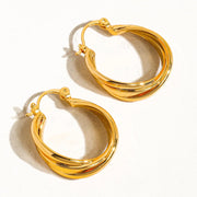 Cheyenne 18k Gold Twisted Hoop Earring