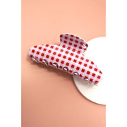 Jumbo Hair Claw Clip in Plaid Red