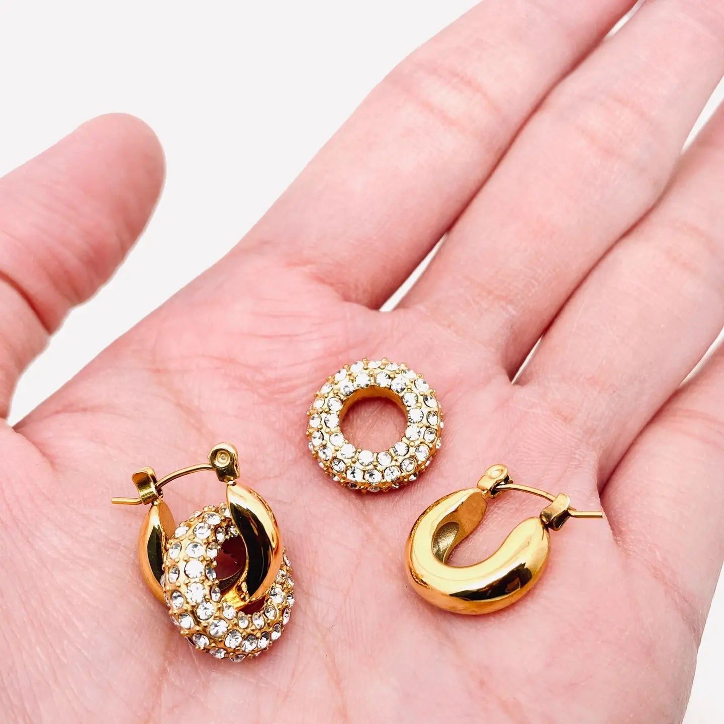 Donut Huggie Earrings in Gold