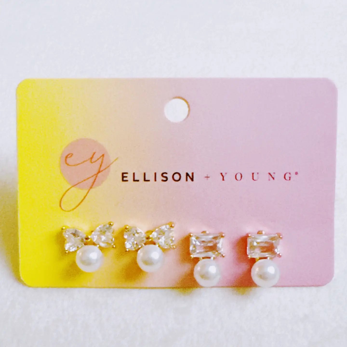 Ellison + Young: Lovely Pearl Duo Stud Earrings Set of 2