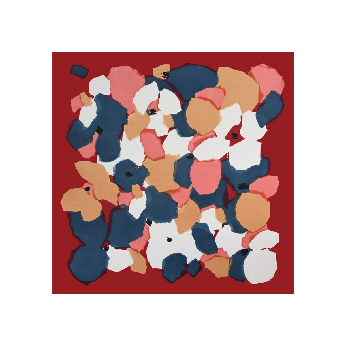 Polka Dot Satin Neck Scarf in Red