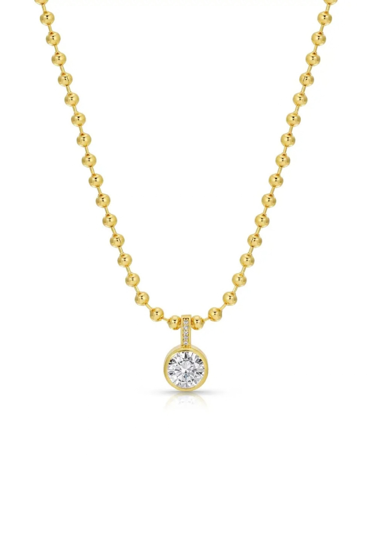 Splendid Iris Bold in Style CZ Pendant Necklace
