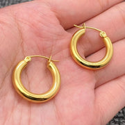 Glossy Hoop Earrings in Gold