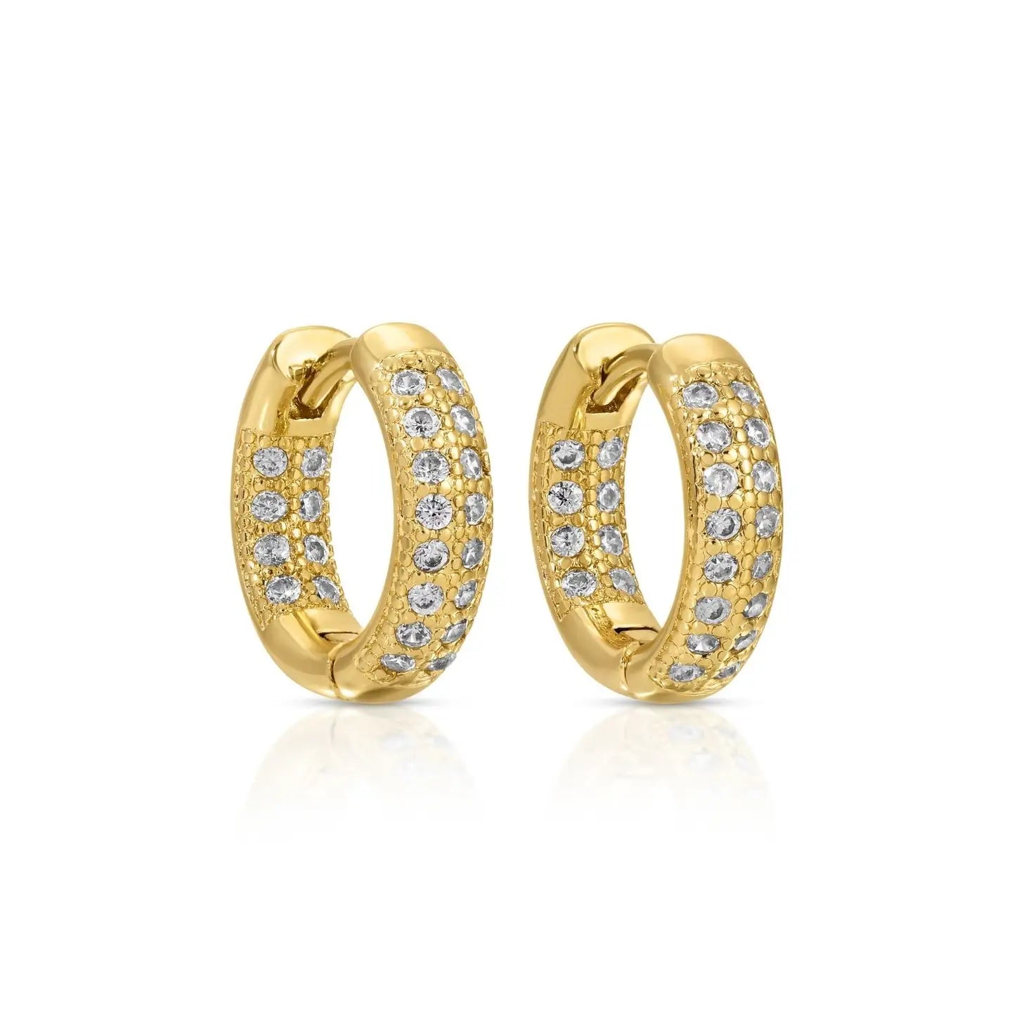 Splendid Iris: Small CZ Huggies