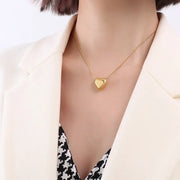 Simple Heart Pendant Necklace 18K Gold Plated 2 Sizes