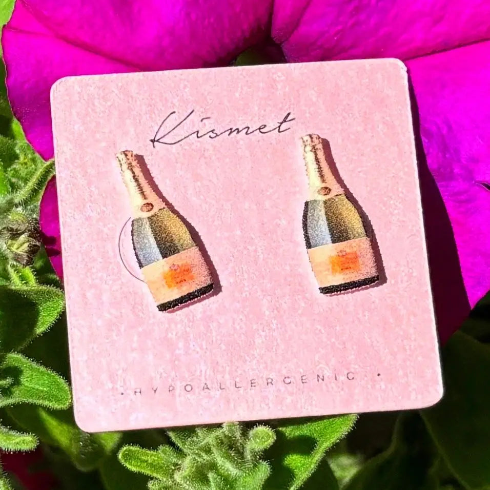 Champagne Bottle Stud Earrings