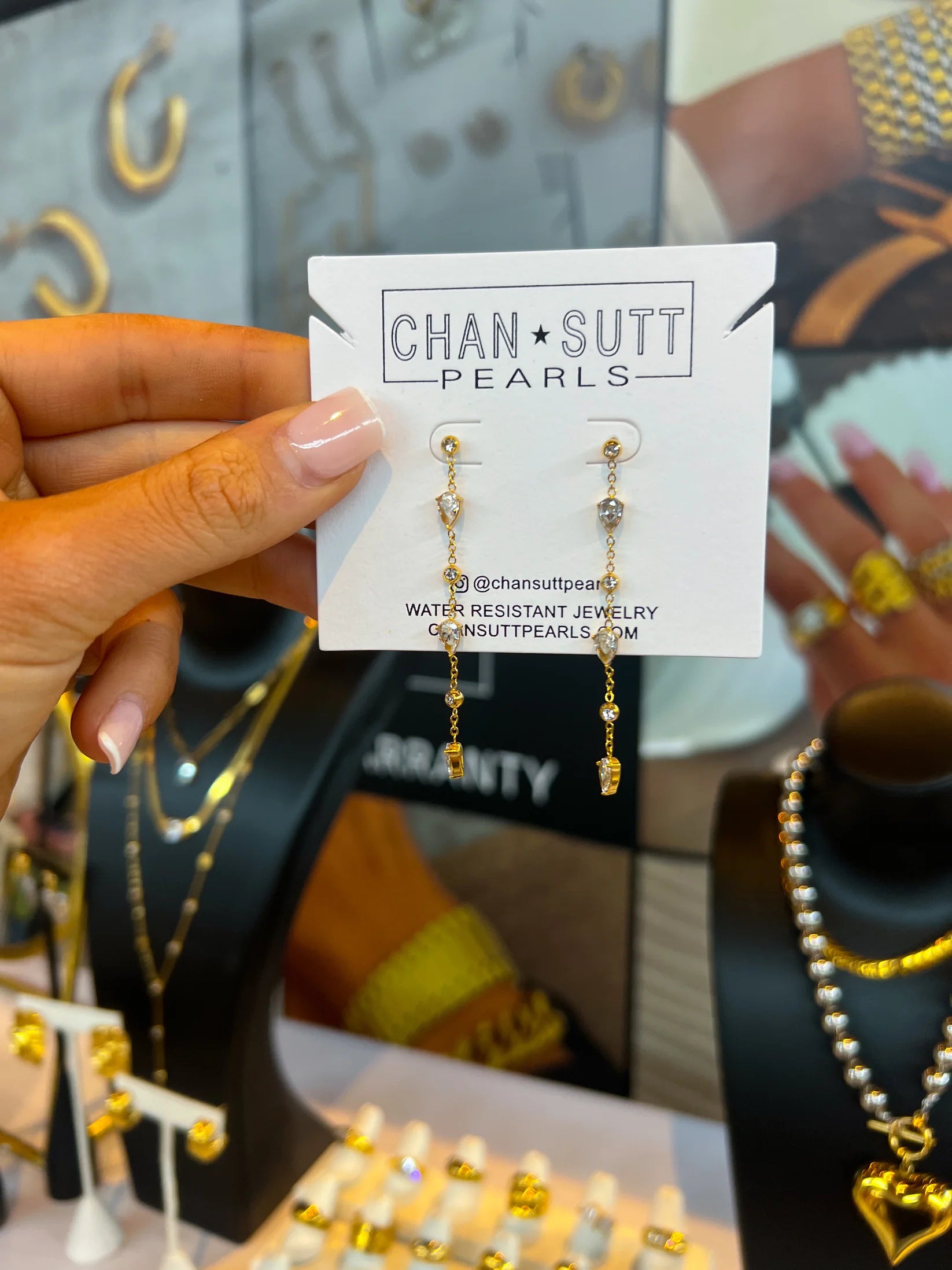 Chansuttpearls: Ashton Earrings in Gold