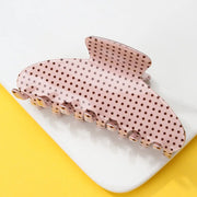 Polka Dot Hair Claw Clip in Beige