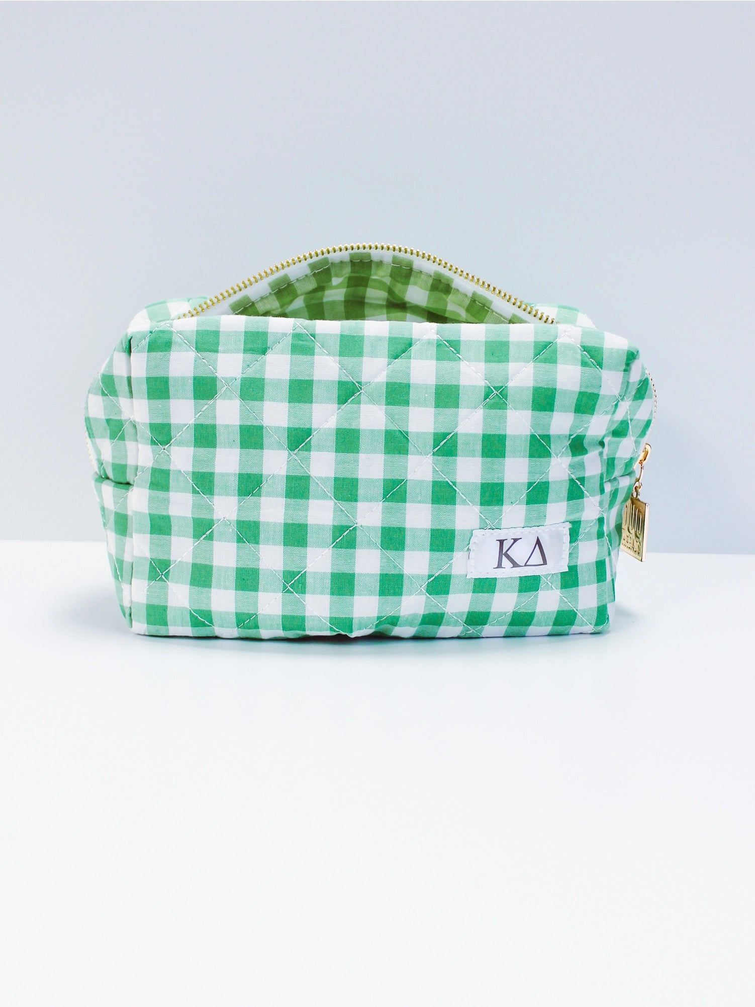 Duo Threads: Gingham Quilted Makeup Bag