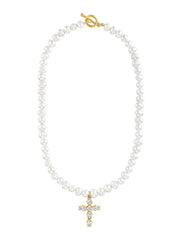 Kinsey Designs: Bellena Pearl Cross Necklace