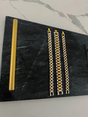 Chansuttpearls: Diamond Two Toned Watch Band Bracelet