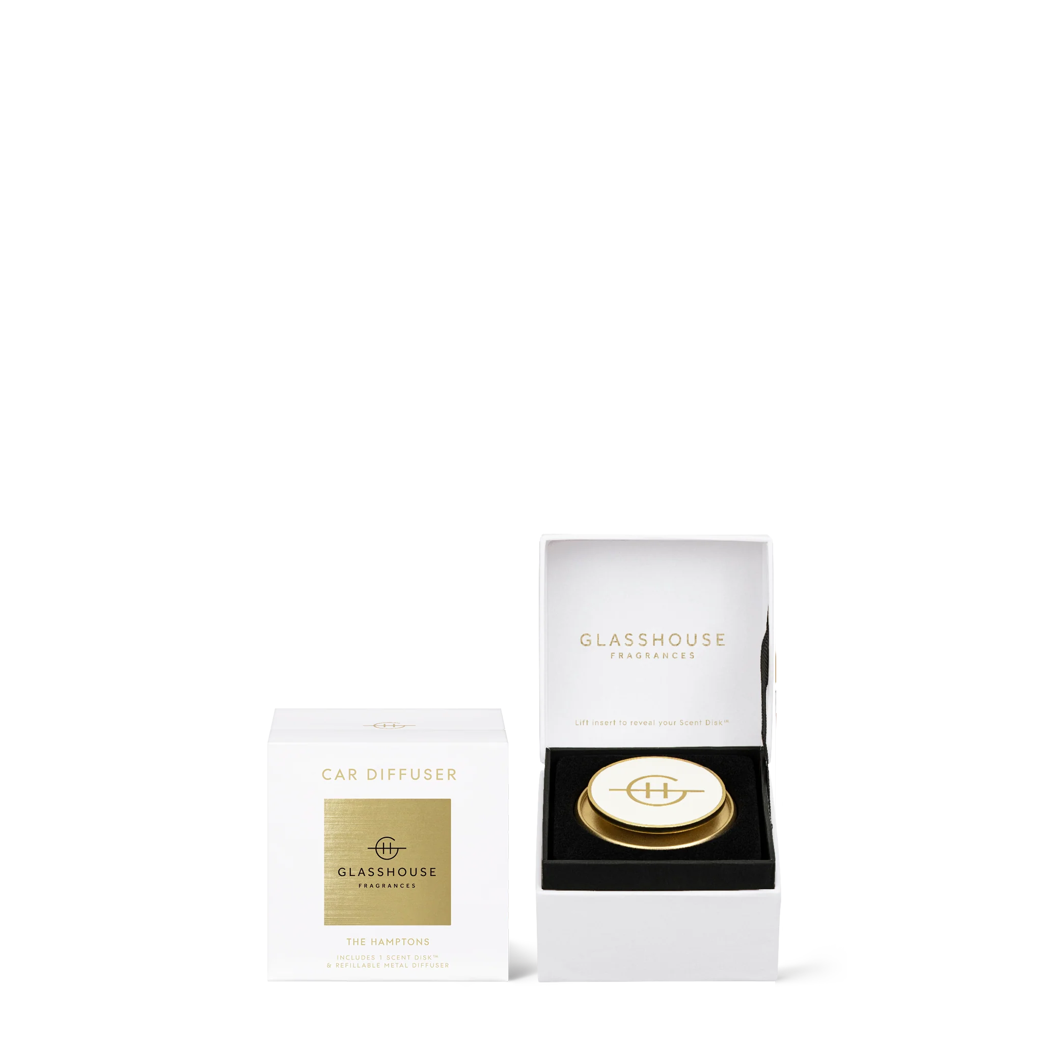 Glasshouse Fragrances: Gold Car Diffuser Set