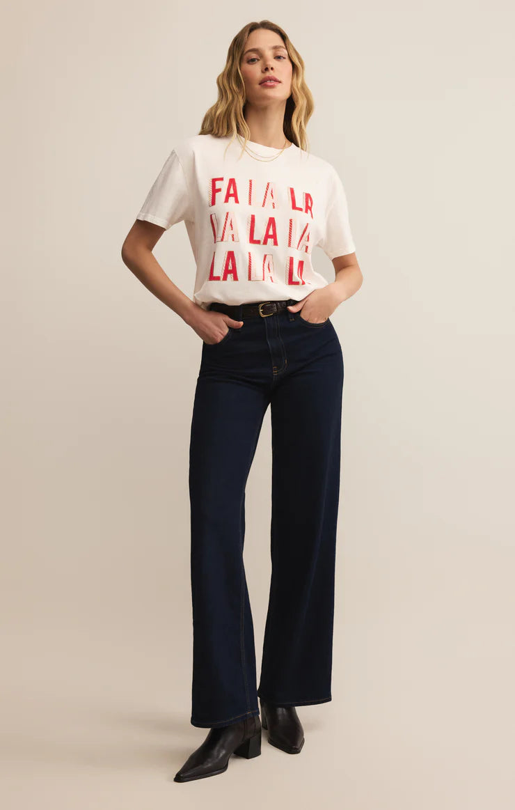 Z Supply: Falalala Boyfriend Tee in Sea Salt