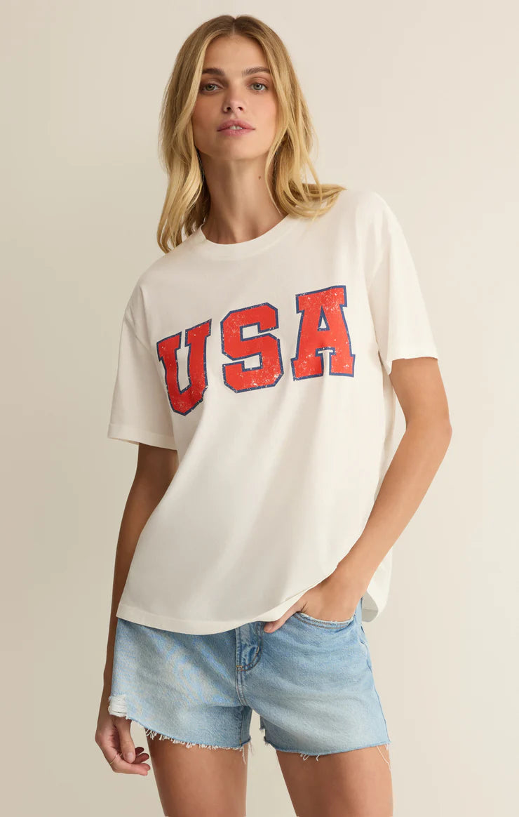 Z Supply: USA Boyfriend Tee in Sea Salt