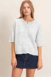 HYFVE Women's Button-Up Cardigan in Heather Grey
