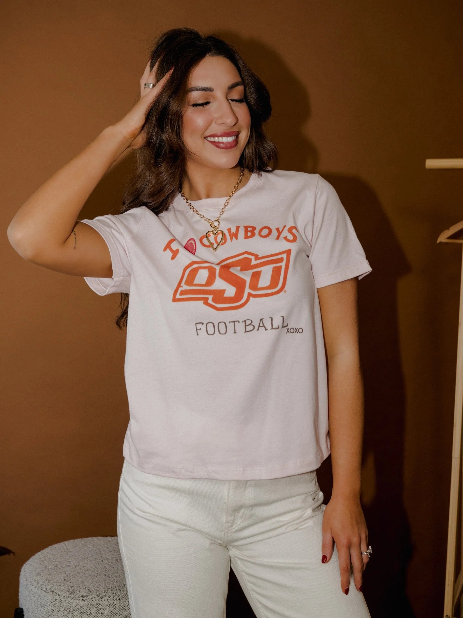 LivyLu: OSU Oklahoma State Cowboys Sporty Charm Pink Ellie Tee