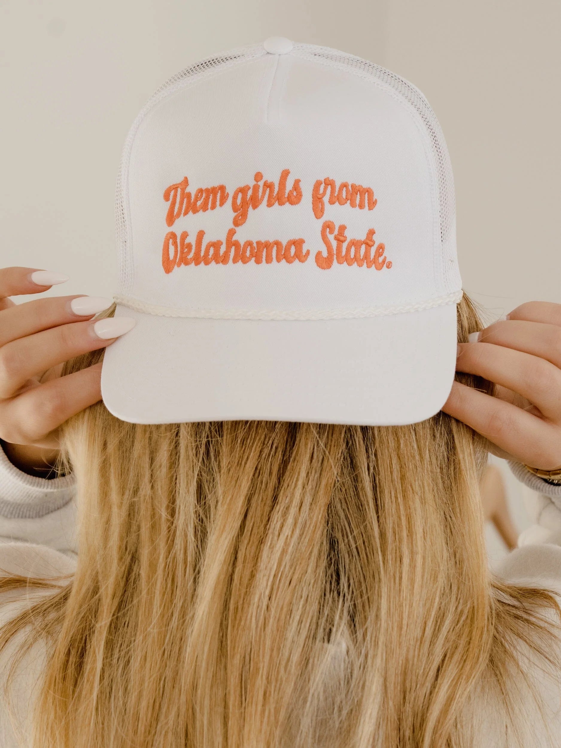 Livy Lu: Them Girls From Oklahoma State Hat in White