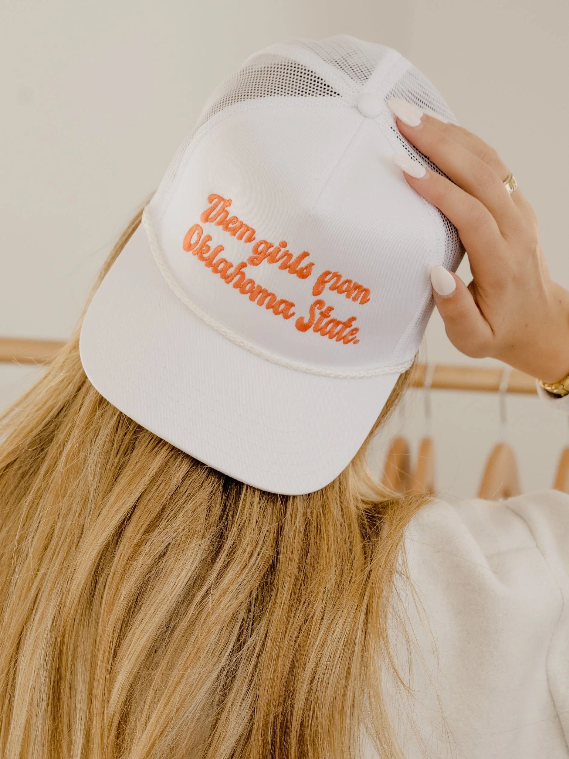 Livy Lu: Them Girls From Oklahoma State Hat in White