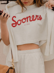 LivyLu: OU Sooners Bold Script Tee in Off White