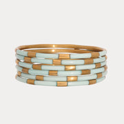 Budha Girl: Veda Bangles in Mint - Set of 6