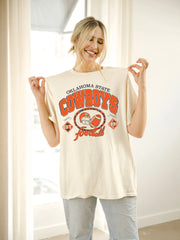 LivyLu: OSU Cowboys Gridiron Football Off White Thrifted Tee