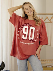 LivyLu: OU Oklahoma Sooners Jersey Patch Tee in Red