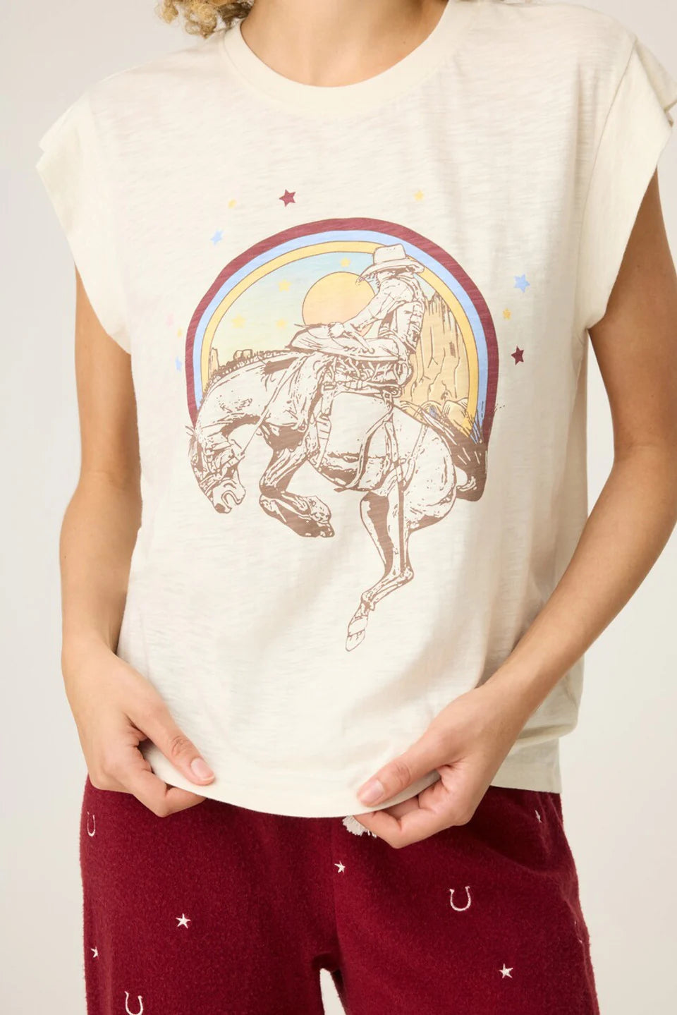 P.J. Salvage: Hold Your Horses Tee in Natural