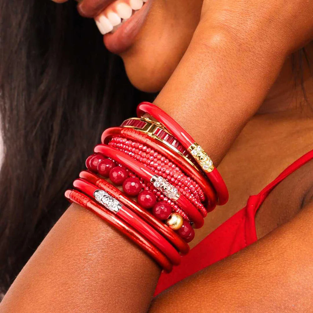 Budha Girl: Red Three Kings All Weather Bangles