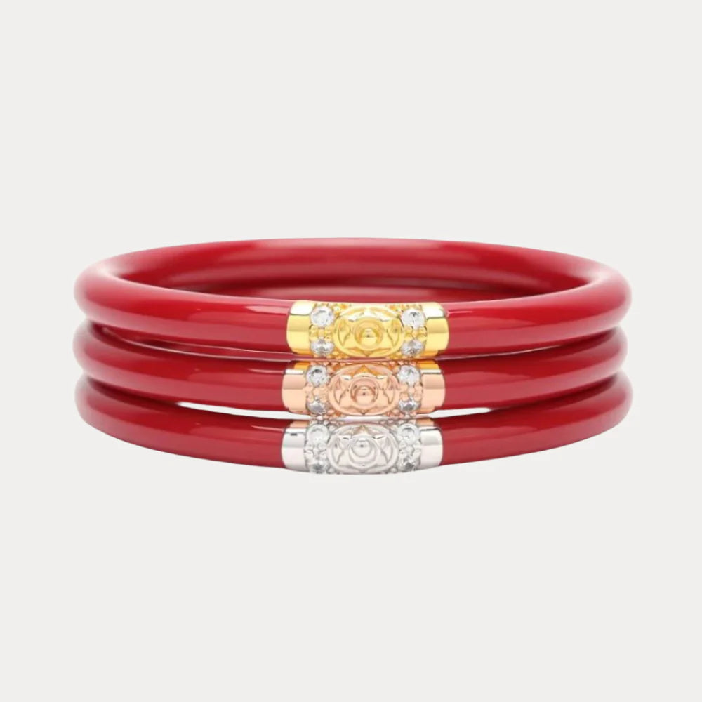 Budha Girl: Red Three Kings All Weather Bangles