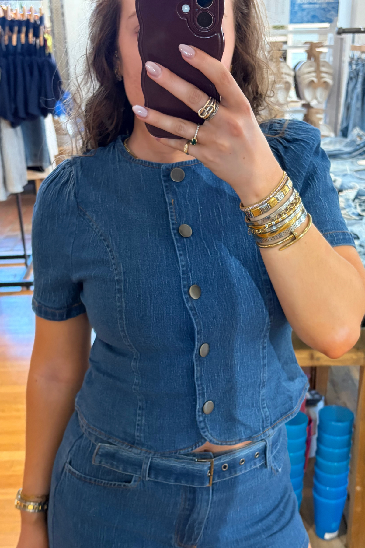 Women's Denim Button up Top