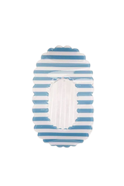 Scalloped Edge Floral Flat Hair Claw Clip in Stripe Blue