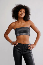 Free People: Amelia Foil Bandeau in Black Combo