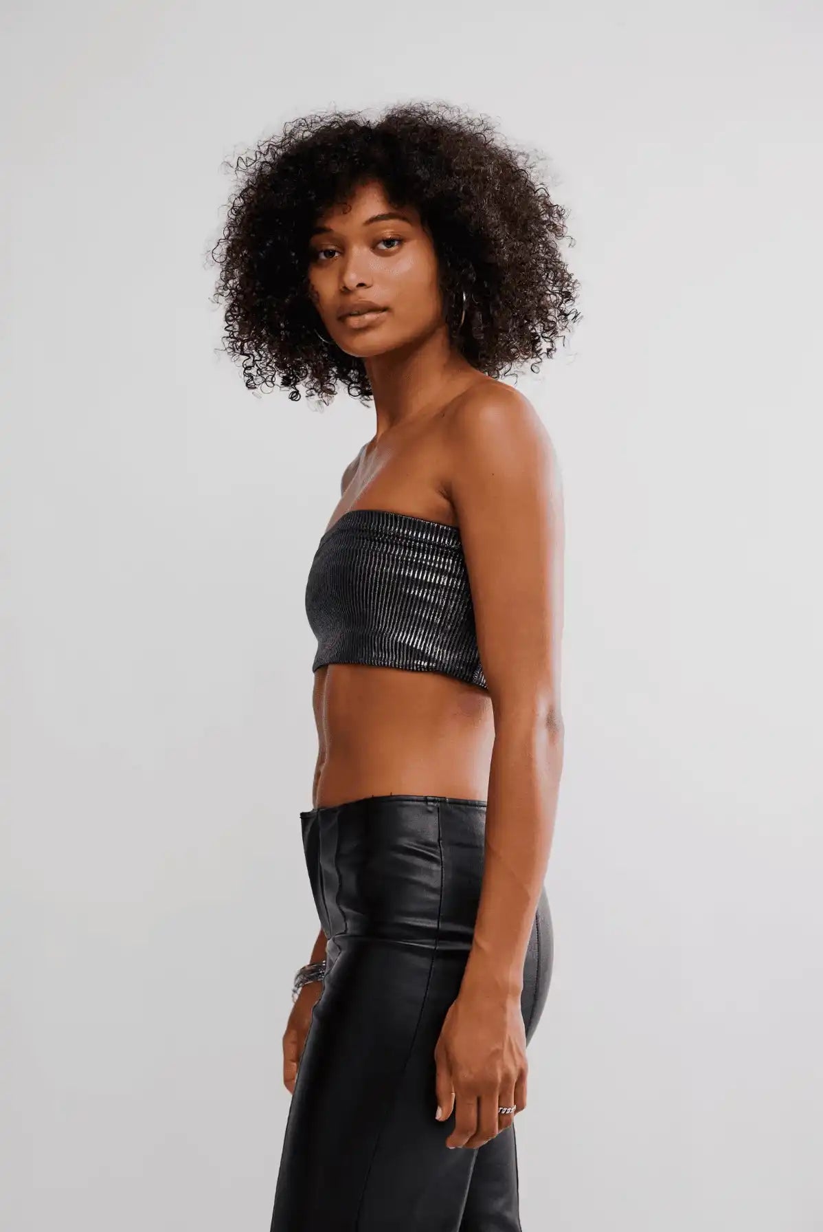 Free People: Amelia Foil Bandeau in Black Combo