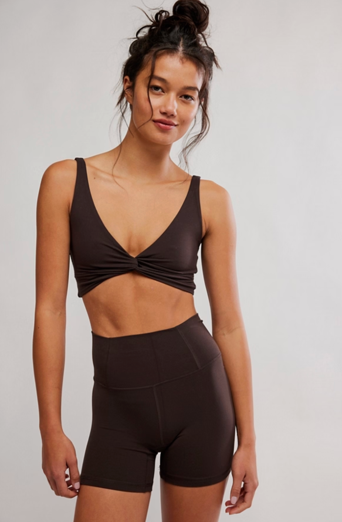 Free People Movement: Never Better Twist Crop in Chocolate