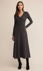 Z Supply: Jasper Midi Sweater Dress in Charcoal Heather