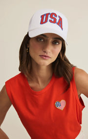 Z Supply: Trucker Hat USA in White