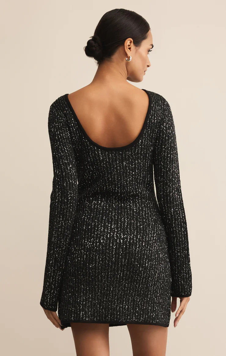Z Supply: La Marca Sequin Mini Dress in Black