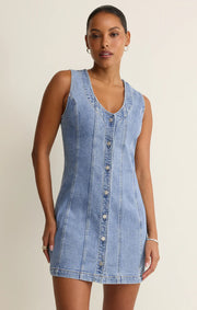 Z Supply: Jolie Denim Seamed Mini Dress
