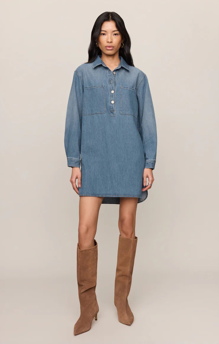 Z Supply: Lucie Denim Shirt Dress in Dreamstate