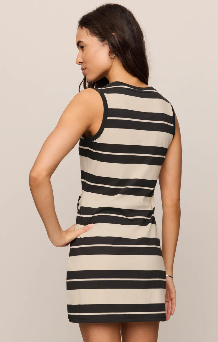 Z Supply Women's Mattie Striped Mini Dress in Ash Black