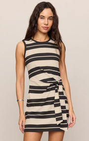 Z Supply: Mattie Striped Mini Dress in Ash Black