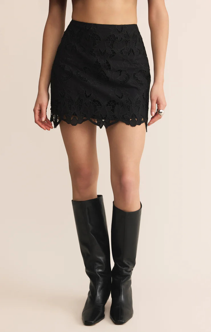 Z Supply: Siren Lace Mini Skirt in Black