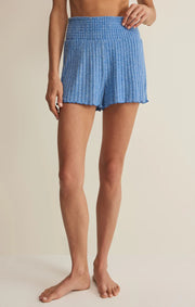 Z Supply: Dawn Smocked Rib Shorts in Tropical Tide