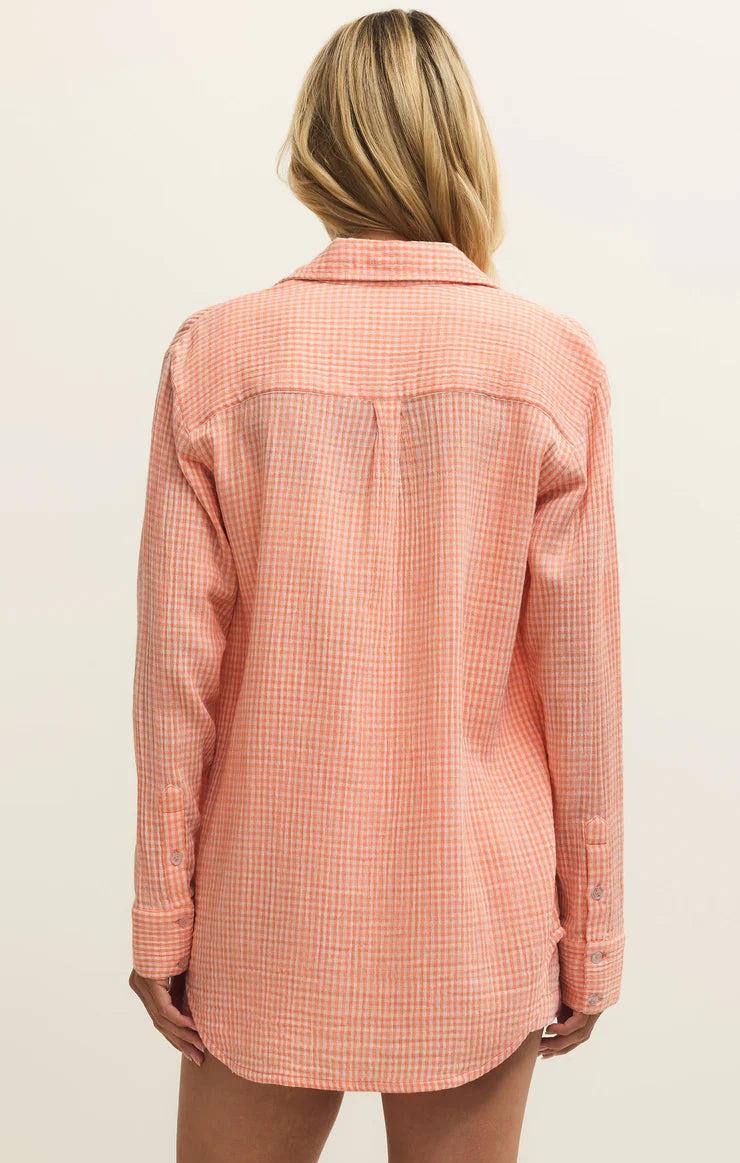 Z Supply: Gingham Top Cantaloupe