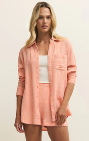 Z Supply: Gingham Top Cantaloupe