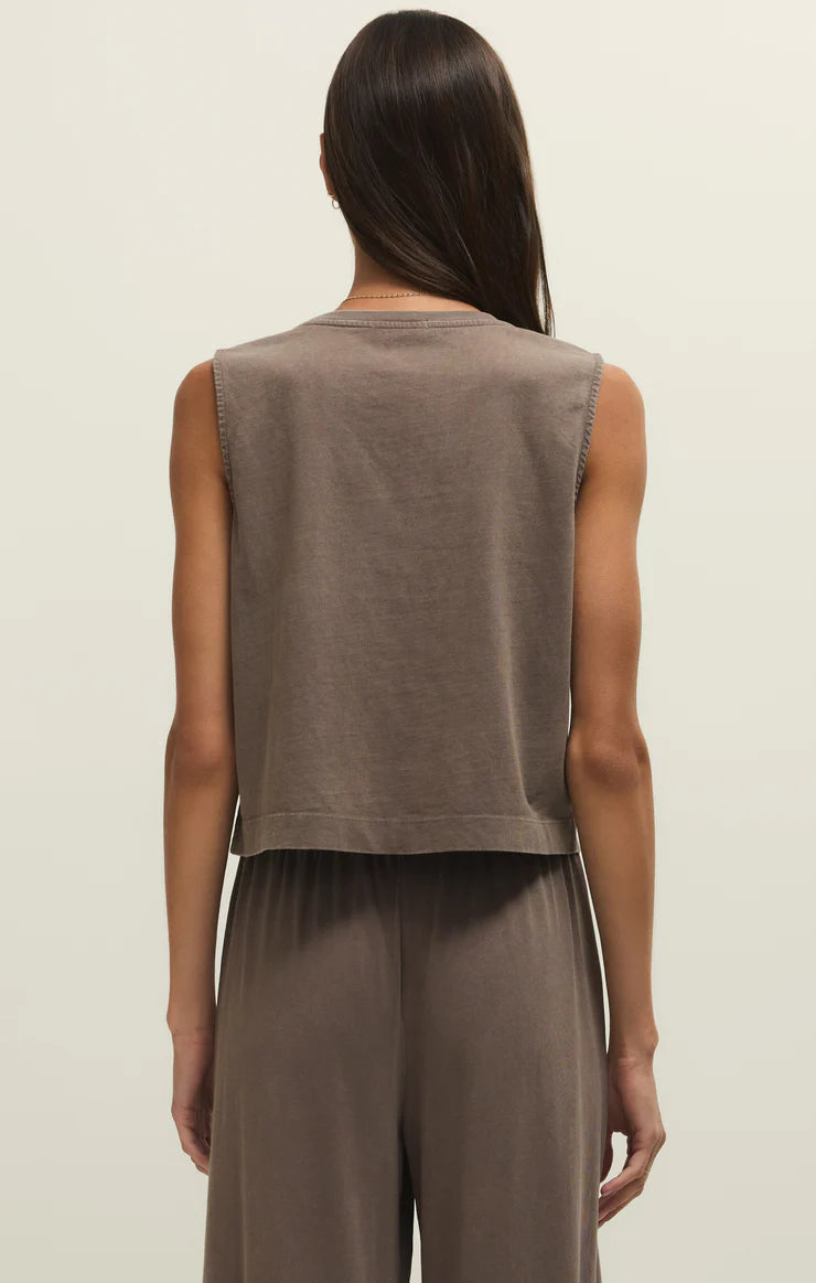 Z Supply: Sloane Jersey Muscle Tank in Perfectly Taupe